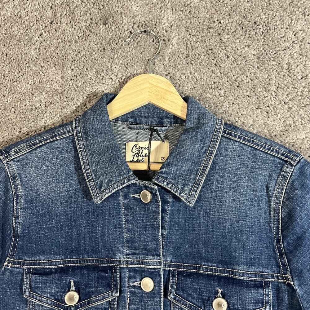 Cosmic Blue Love By Stitch Fix Denim Jean Jacket Womens XS Trucker Long Sleeve - Picture 6 of 13